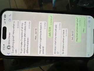 I responded with my US cell thinking his polish cell was off.